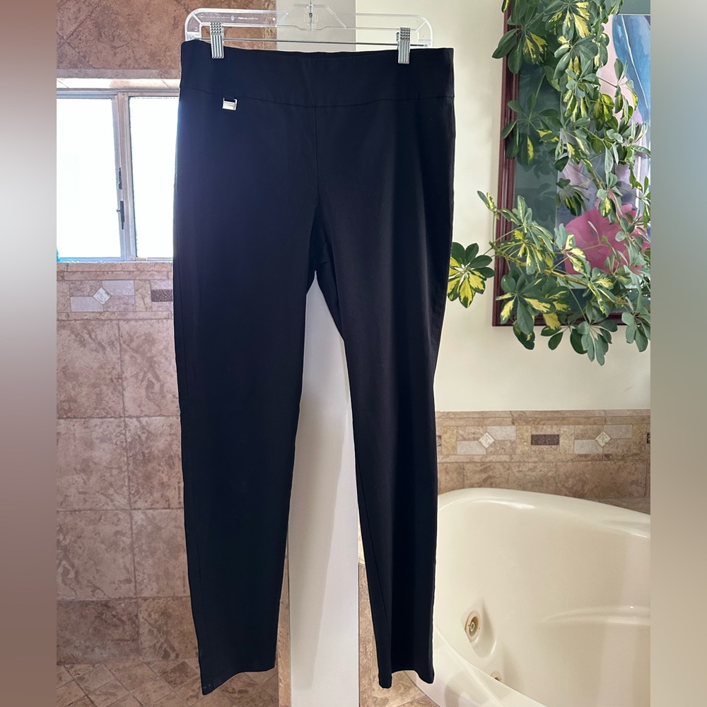 Classic Alfani Black Pull-On Tapered Skinny Causal Dress Up or Down Pants Sz 14